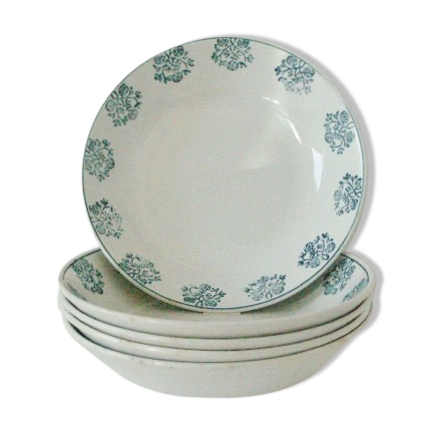 Lot 5 plates old Caps Digoin - Sarreguemines Art Deco