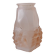 Signé ros - tulipe verre rose aux fleurs en cloche octogonale - verre moulé épais