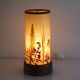 Scandinavian lamp in wood and resin with floral decor 1960