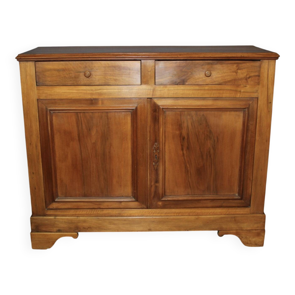 Grand Bahut En Bois Style Louis Philippe - 2 Portes, 2 étagères - Marron