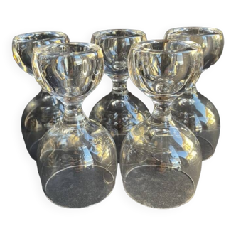 5 Crystal wine glasses – Hollow ball base