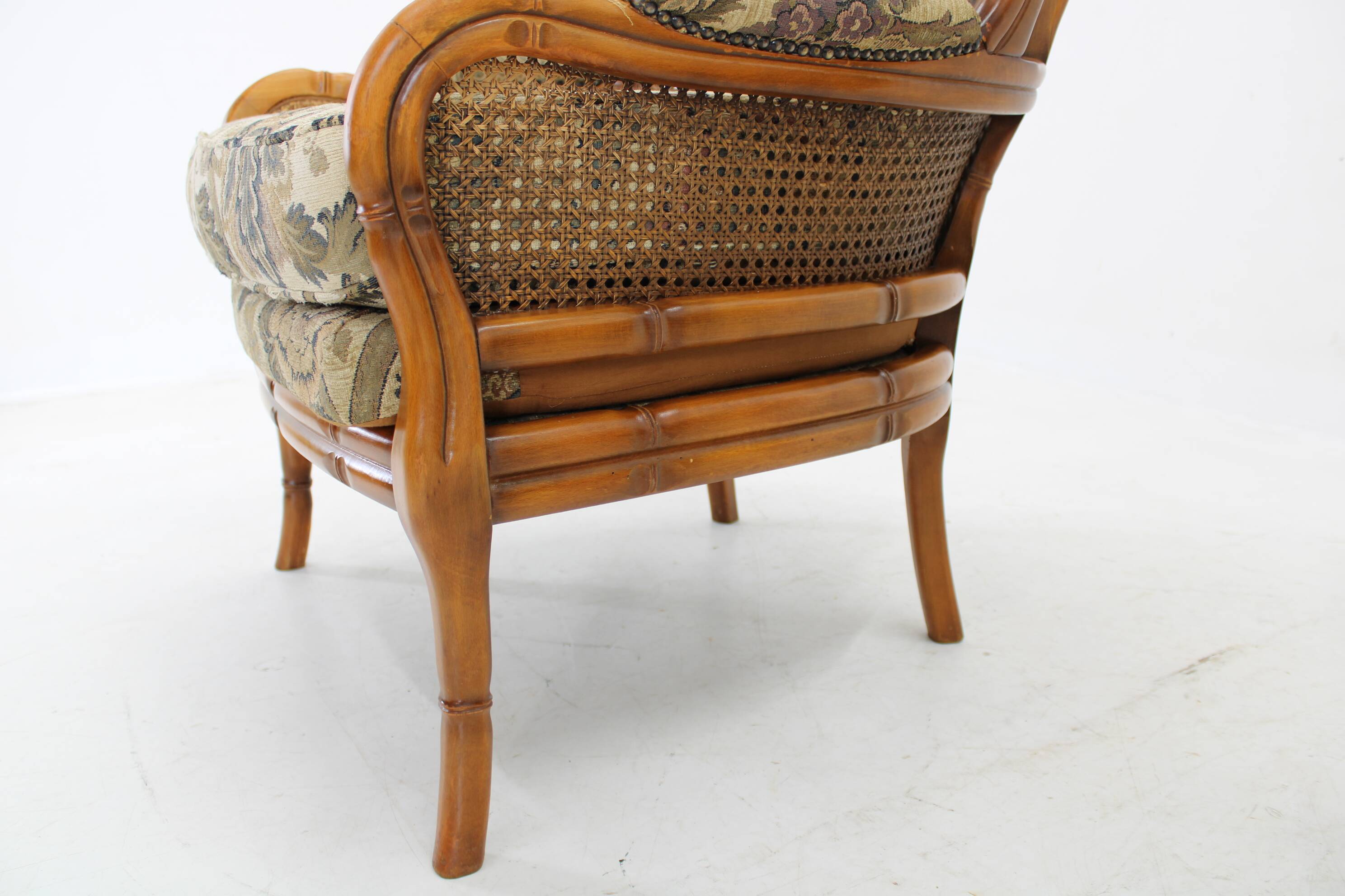 1960s Pair of Rattan Armchairs , Italy