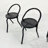 Set of 4 Postmodern Metal Chairs, 1980