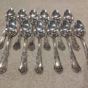 12 silver-plated metal coffee spoons by Boulenger LXV demi riche.