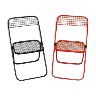2 folding chairs from the brand Talin Italy 70s