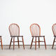 Série de 4 chaises scandinaves à dossier baton 1960