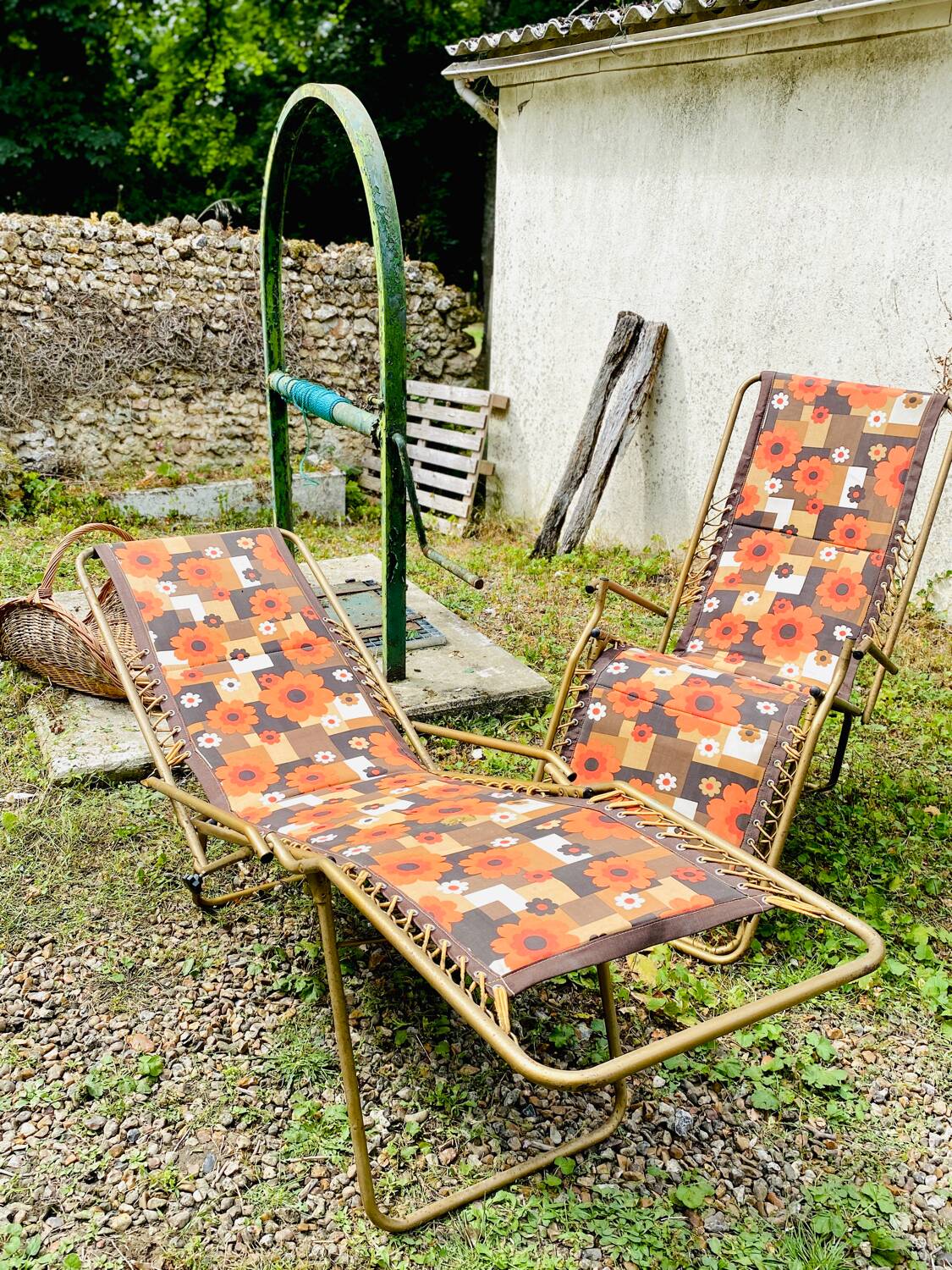 Pair of Lafuma Vintage recliner chairs