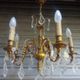 Antique gilded bronze and crystal chandelier with 5 lights / working condition l. gau?