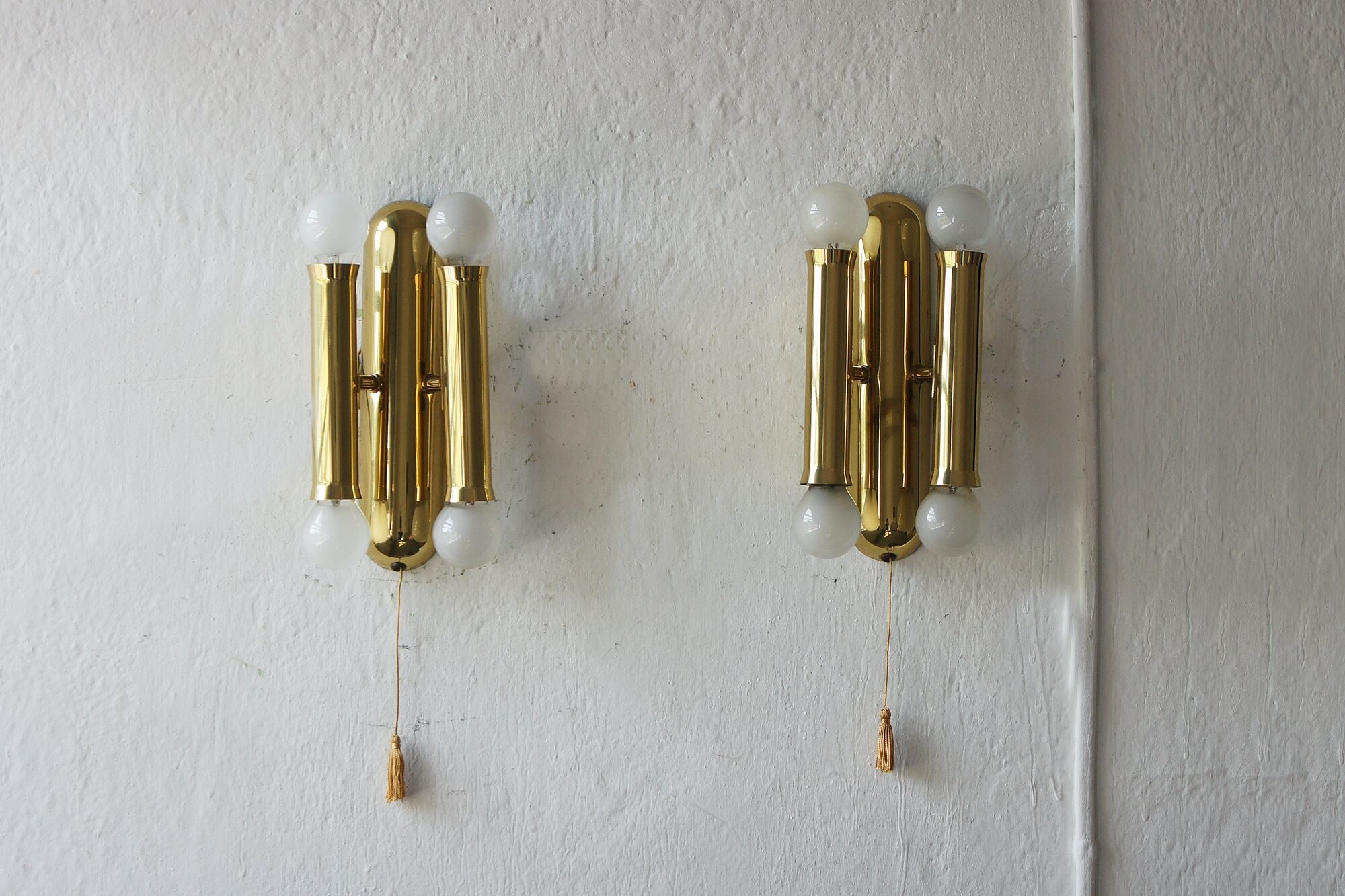 Italian brass wall lights