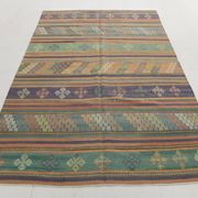6x9 Faded Purple Anatolian Kilim Rug, 172x274Cm Bohemian Kilim