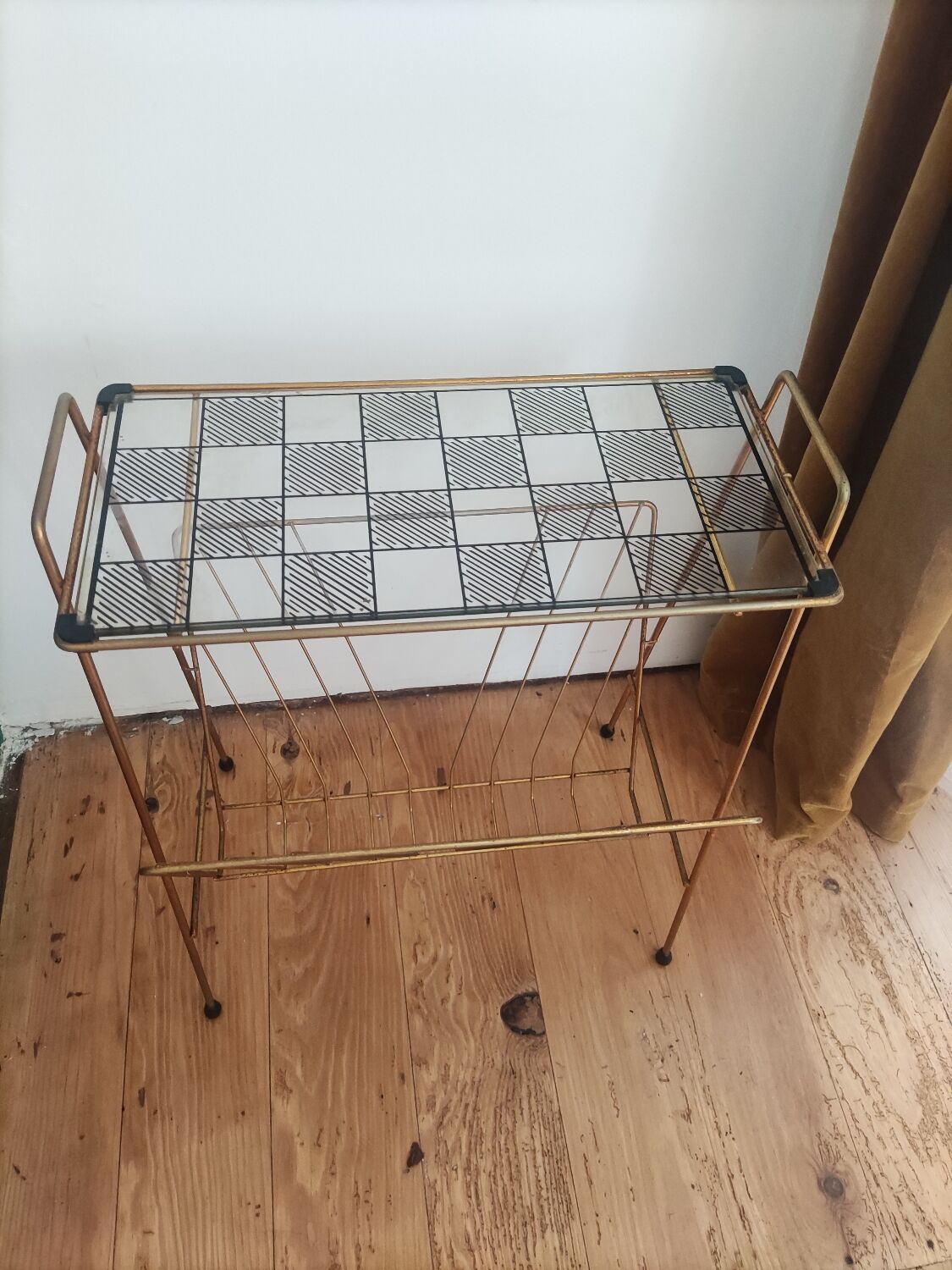 Vintage brass magazine holder