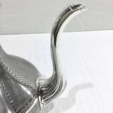 Silver metal teapot