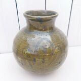 Vase ventru en grès émaillé Morvan vintage