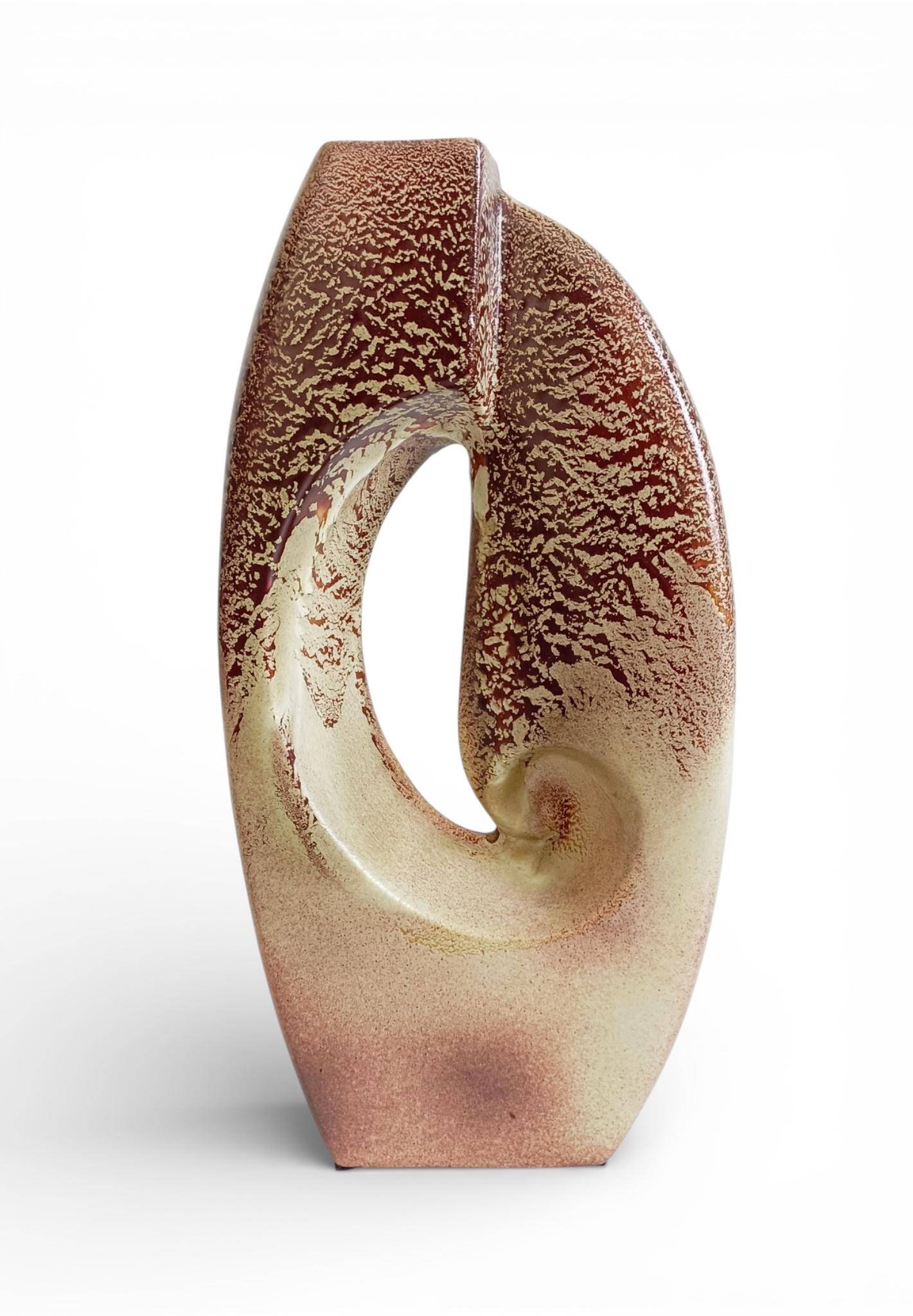 Midcentury Ceramic Vase Sculpture by Roberto Rigon for Bertoncello, Italy, 1960s