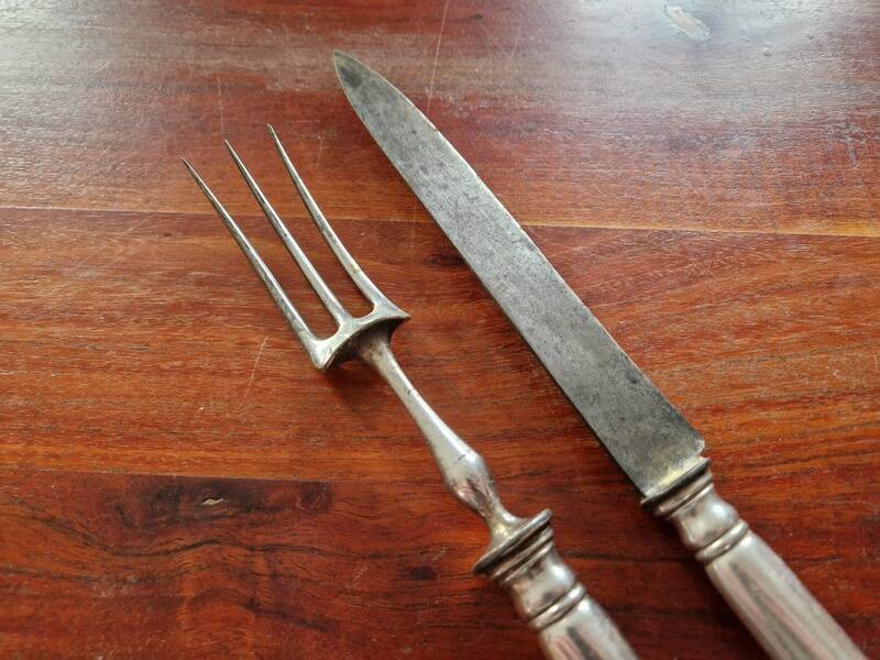 Christofle - Silver-plated carving service cutlery