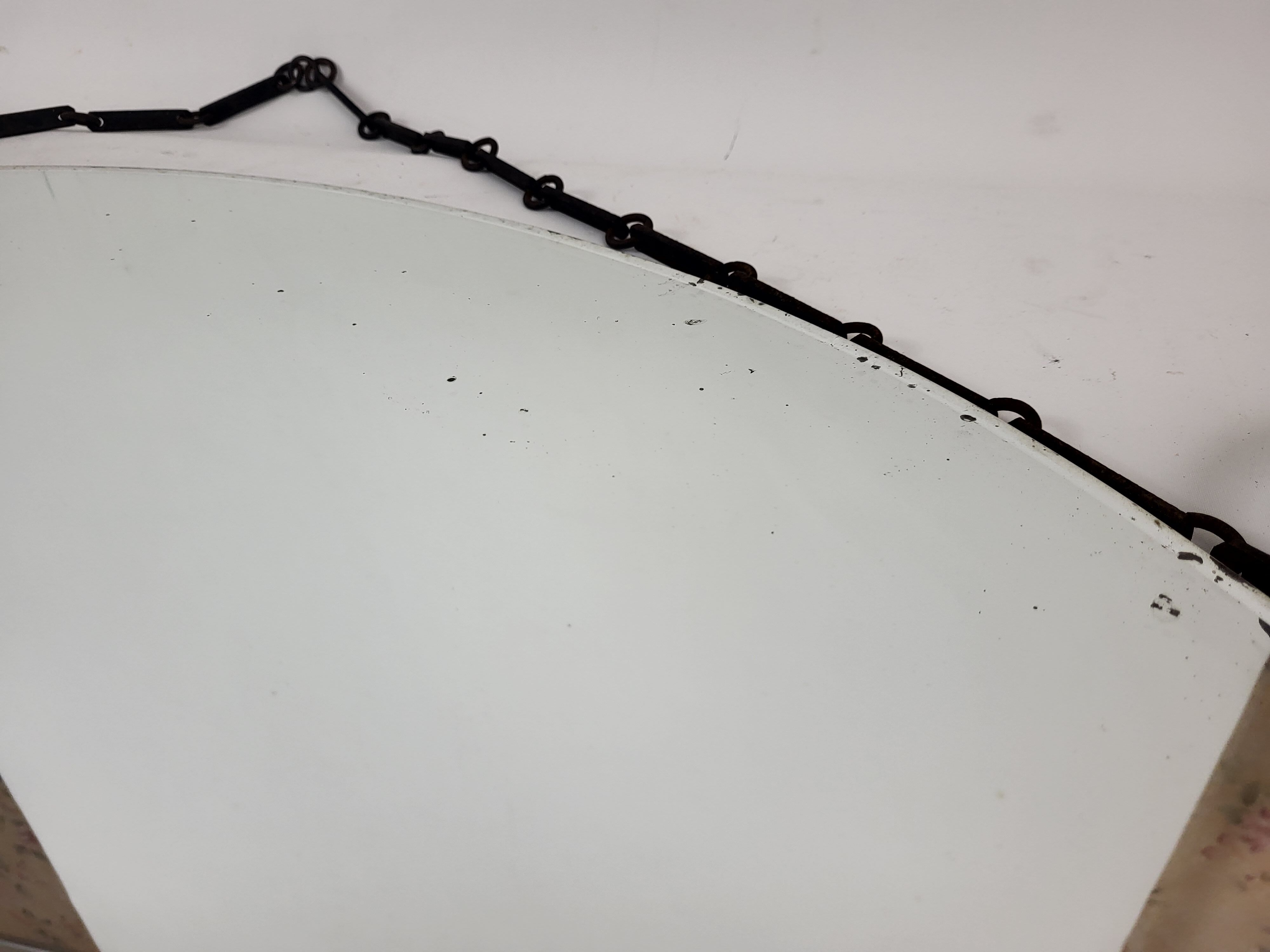 Art deco wrought iron mirror