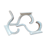 Set of three cast aluminum patères
