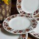 Six vintage English fine porcelain dessert plates