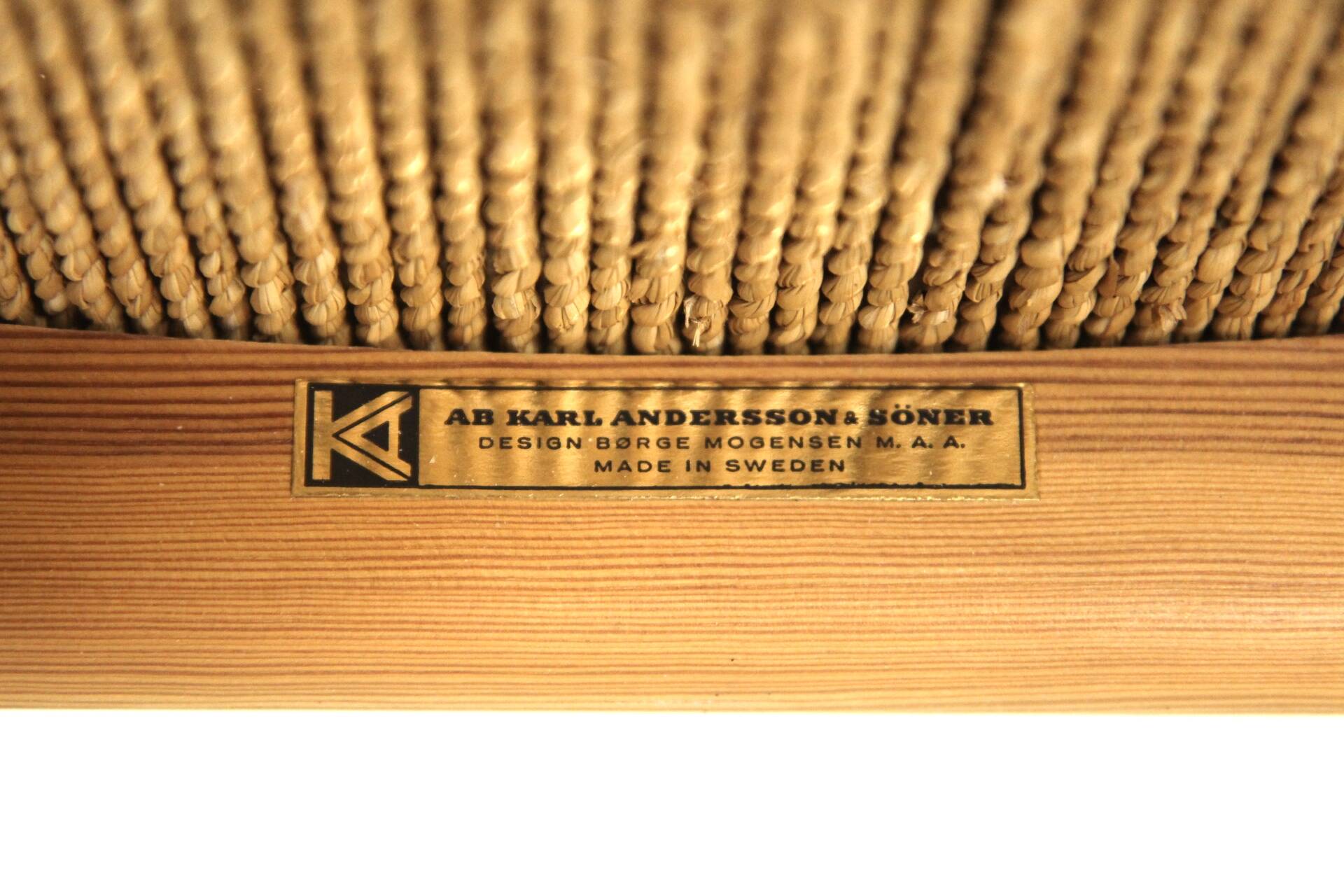 Set of 2 Scandinavian "Asserbro" armchairs, Børge Mogensen, Sweden, 1960