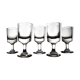5 old glasses on foot thick background trompe l'oeil bistrot