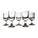 5 old glasses on foot thick background trompe l'oeil bistrot