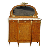 Louis XVI style walnut burl buffet with gilt bronze mounts