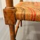 Vintage Art Deco wood and straw corner chair, 1930s