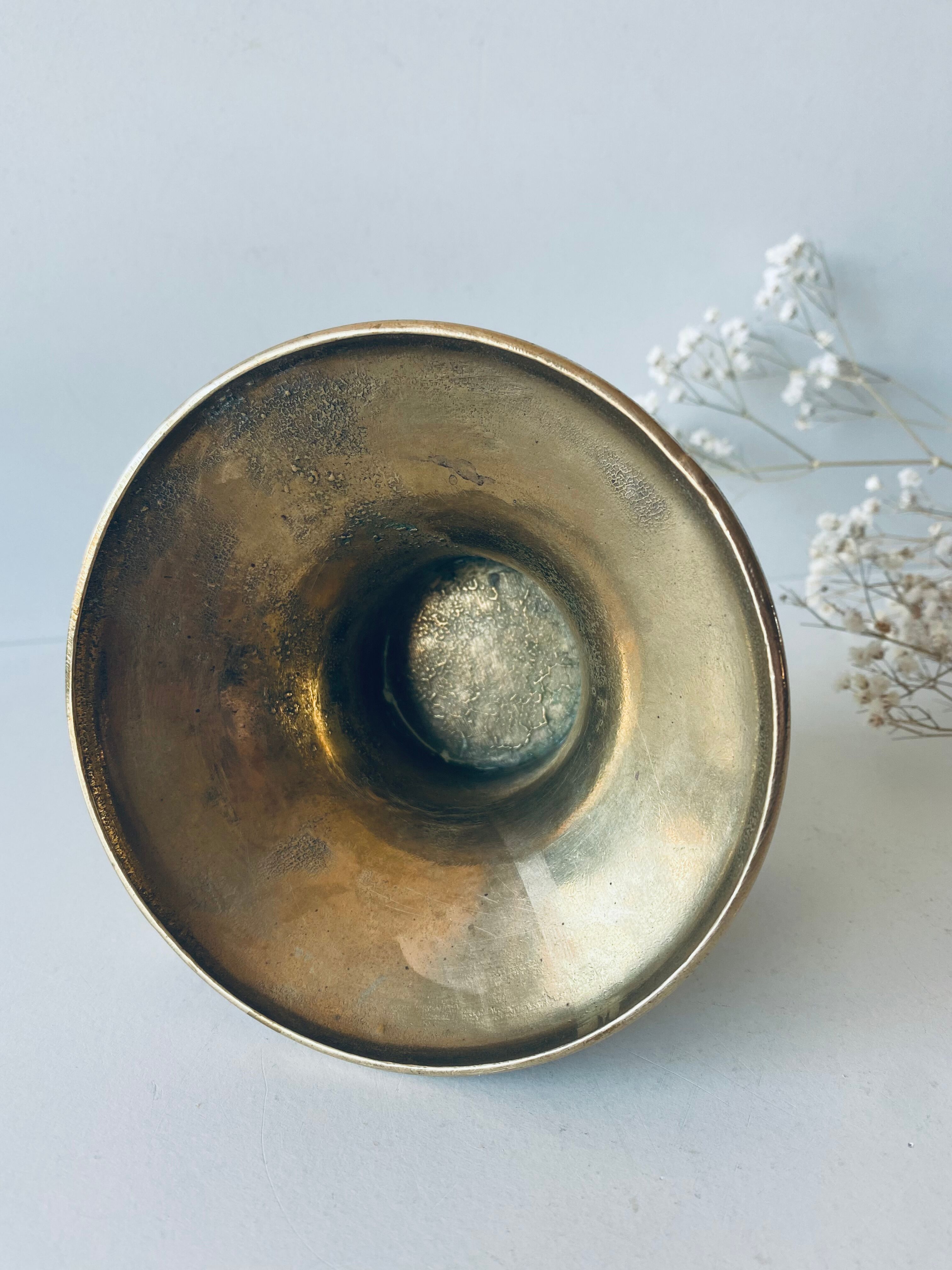 Old bronze church candle holder