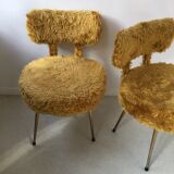 Pair of Pelfran chairs in yellow-orange moumoute