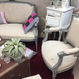 Armchair Cabriolet old Louis XVI style completely renovated