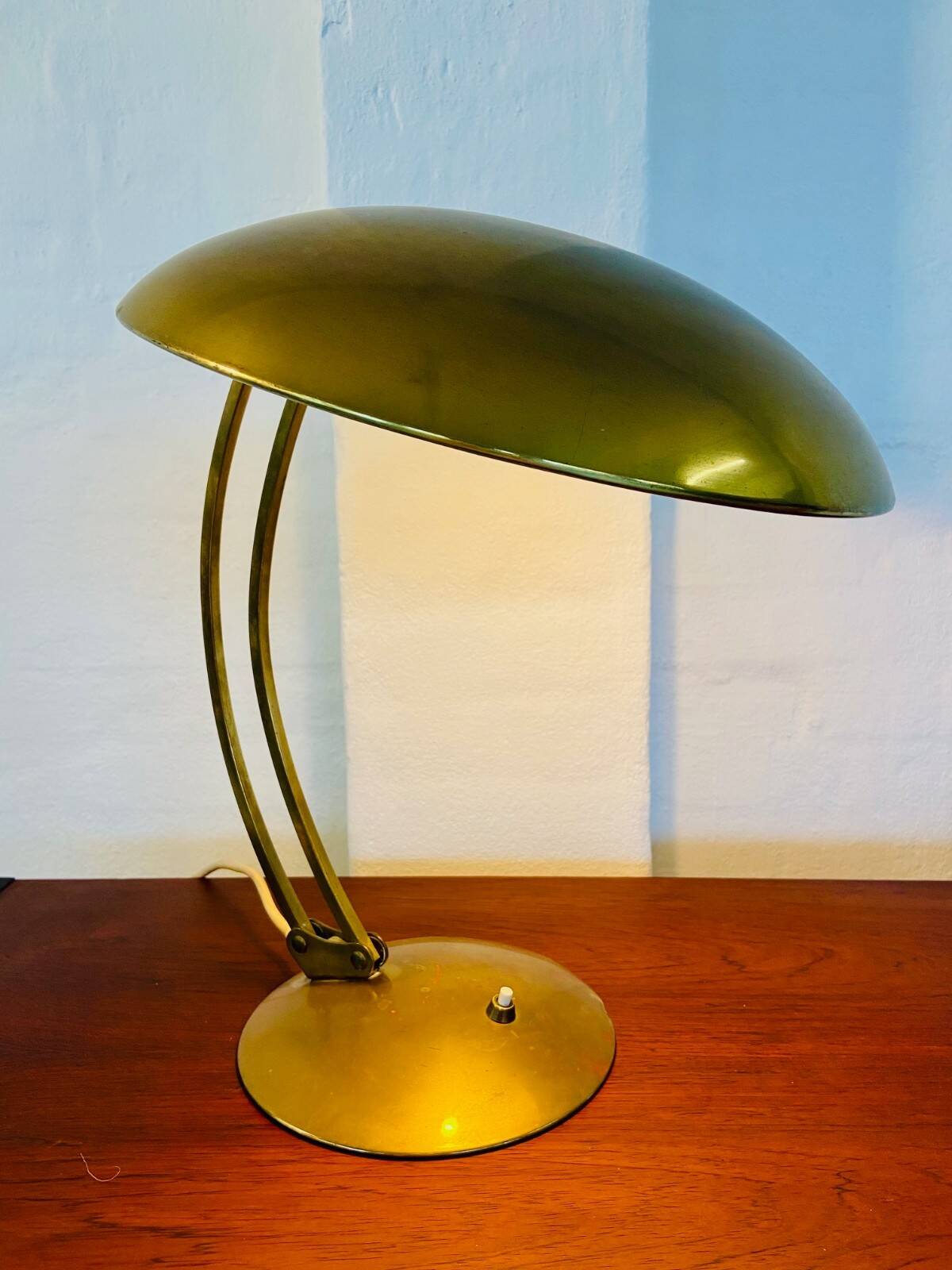Vintage modernist Kaiser Dell brass lamp 1960s