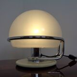 Italian Glass & Chromed Steel Table Lamp, 1960s