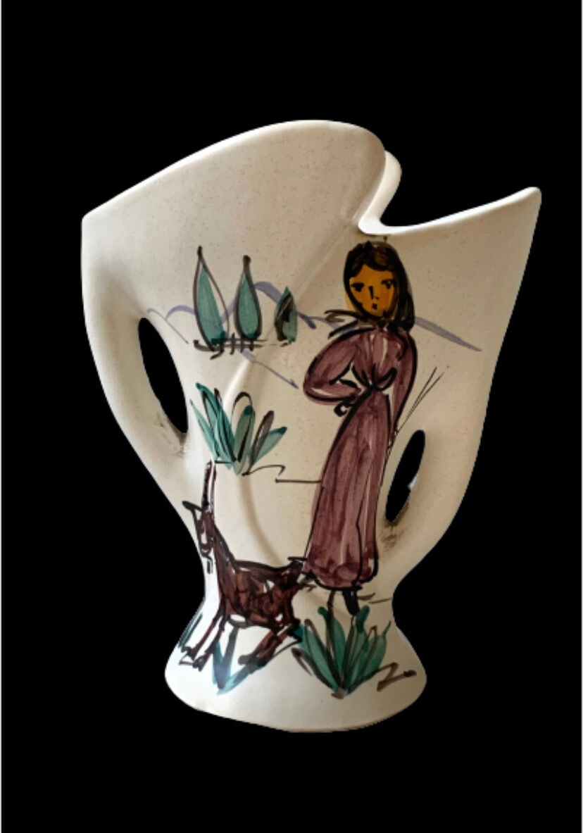 Old vintage Corsican ceramic vase