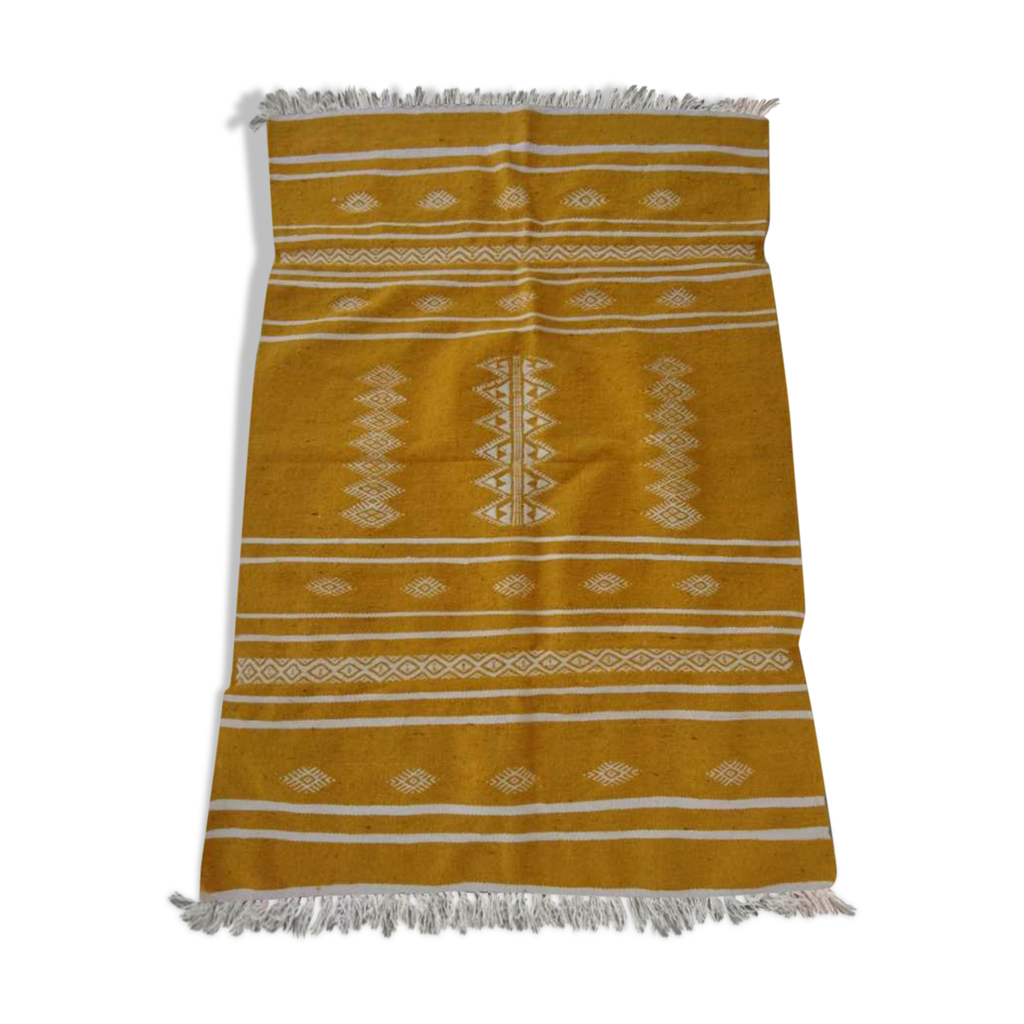 Yellow and white kilim rugs 100x140cm