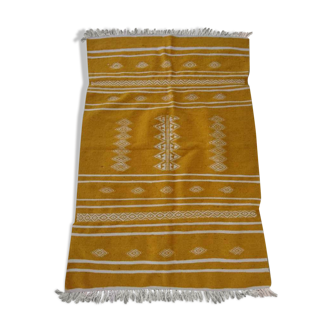 Yellow and white kilim rugs 100x140cm