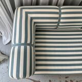 Vintage green and white striped sofa bed