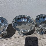 6 large stainless steel bowls 1970