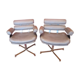 Paire de fauteuils pivotants, années 70