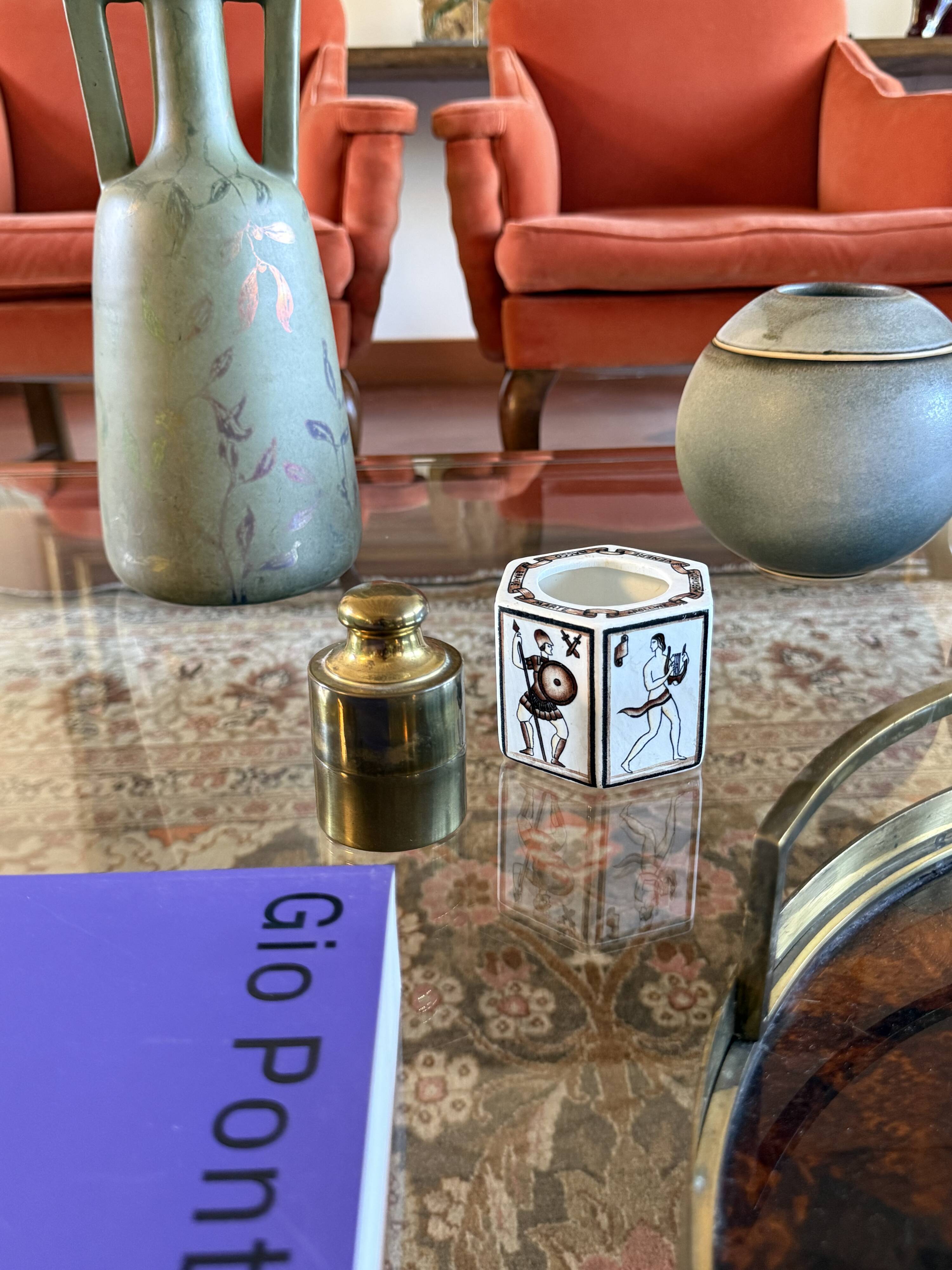 Brass weight shaped table lighter, Mauro Manetti Italy 1970