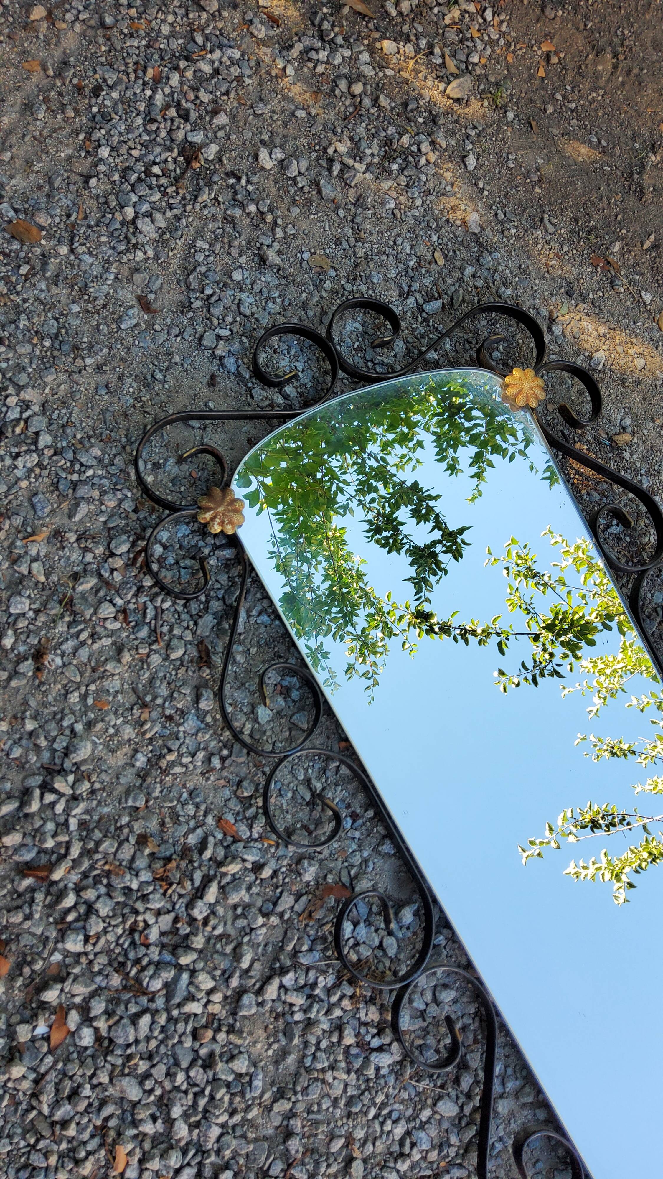 Mirror mirror of the 60s metal black and gold