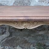 Table basse ancienne dorée et bois