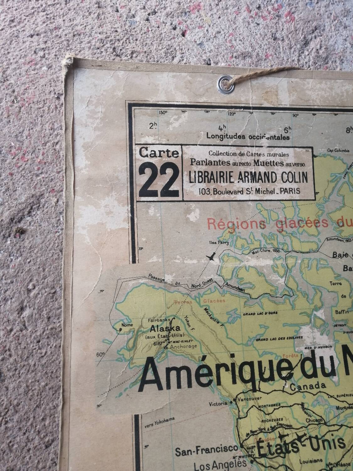 Old map Vidal Lablache 22 Community planisphere - 1950