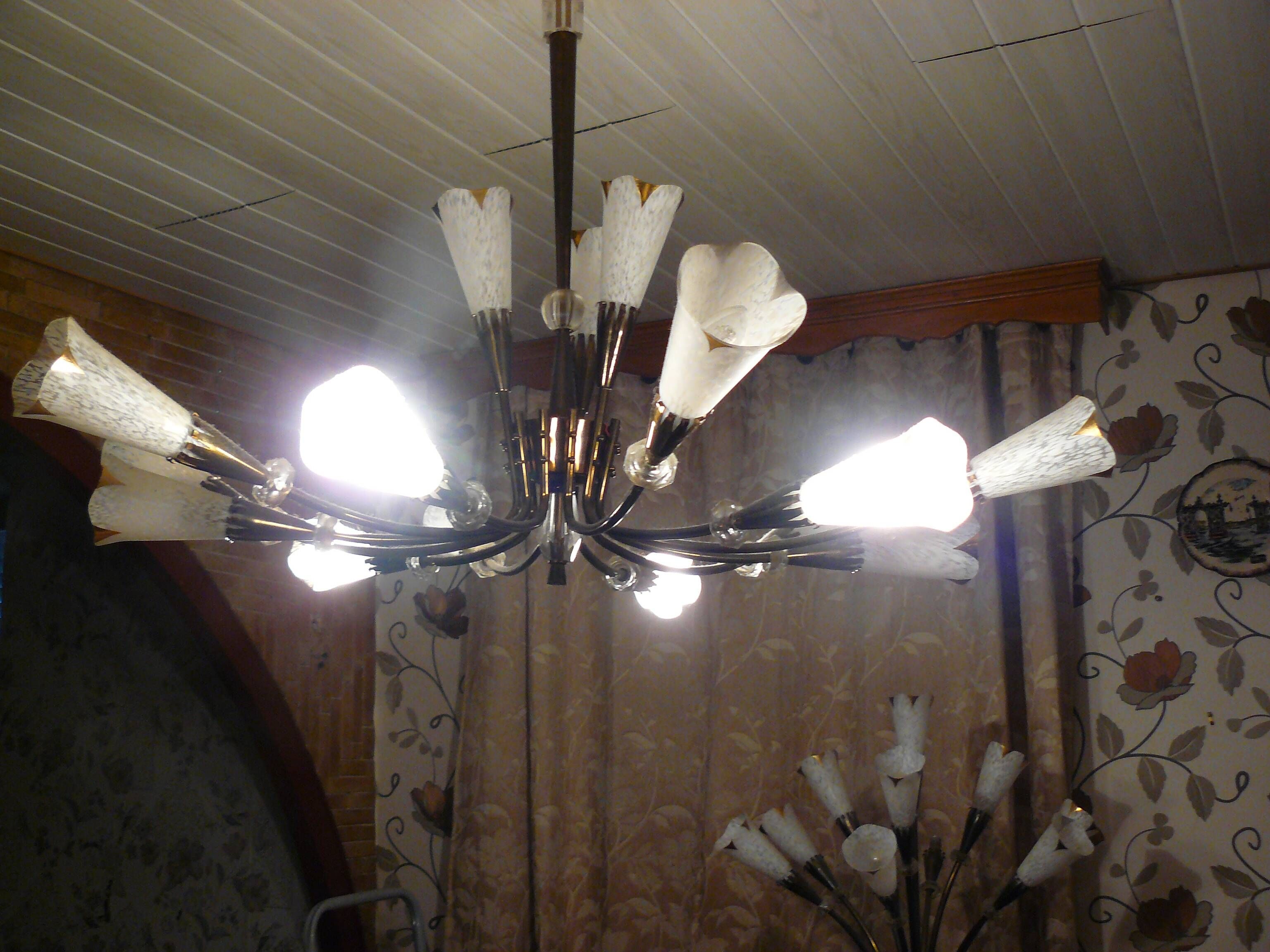 Lustre de 15 bras maison lunel réf : lunel