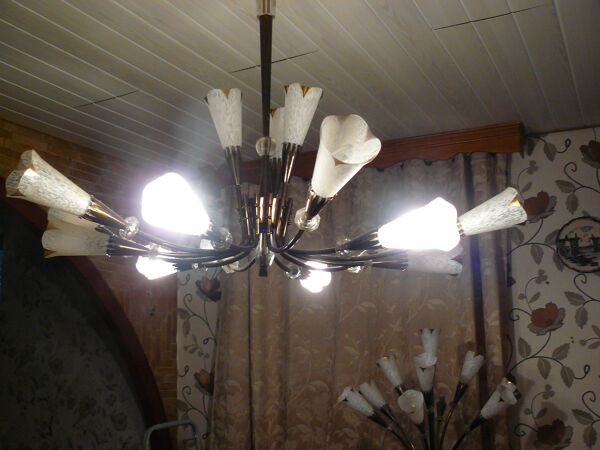 Lustre de 15 bras maison lunel réf : lunel