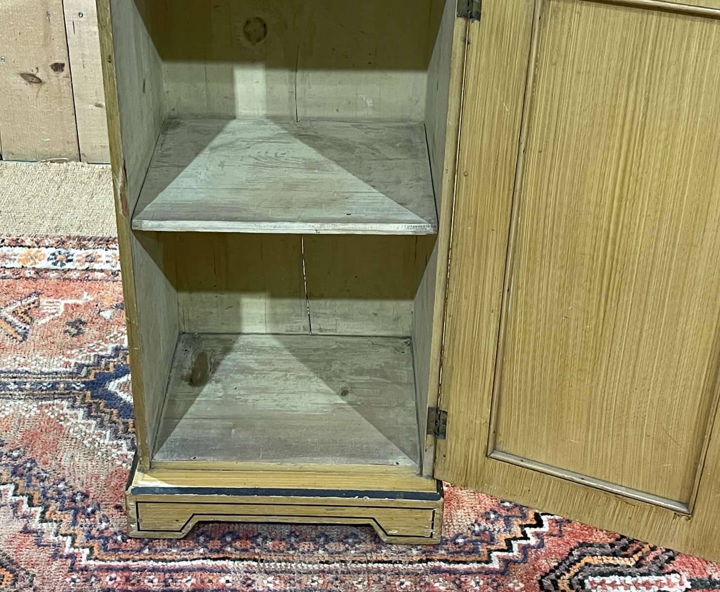 19th century English bedside table in painted fir
