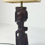 Lampe de table sculpturale en bois sculpté à la main par Gianni Pinna