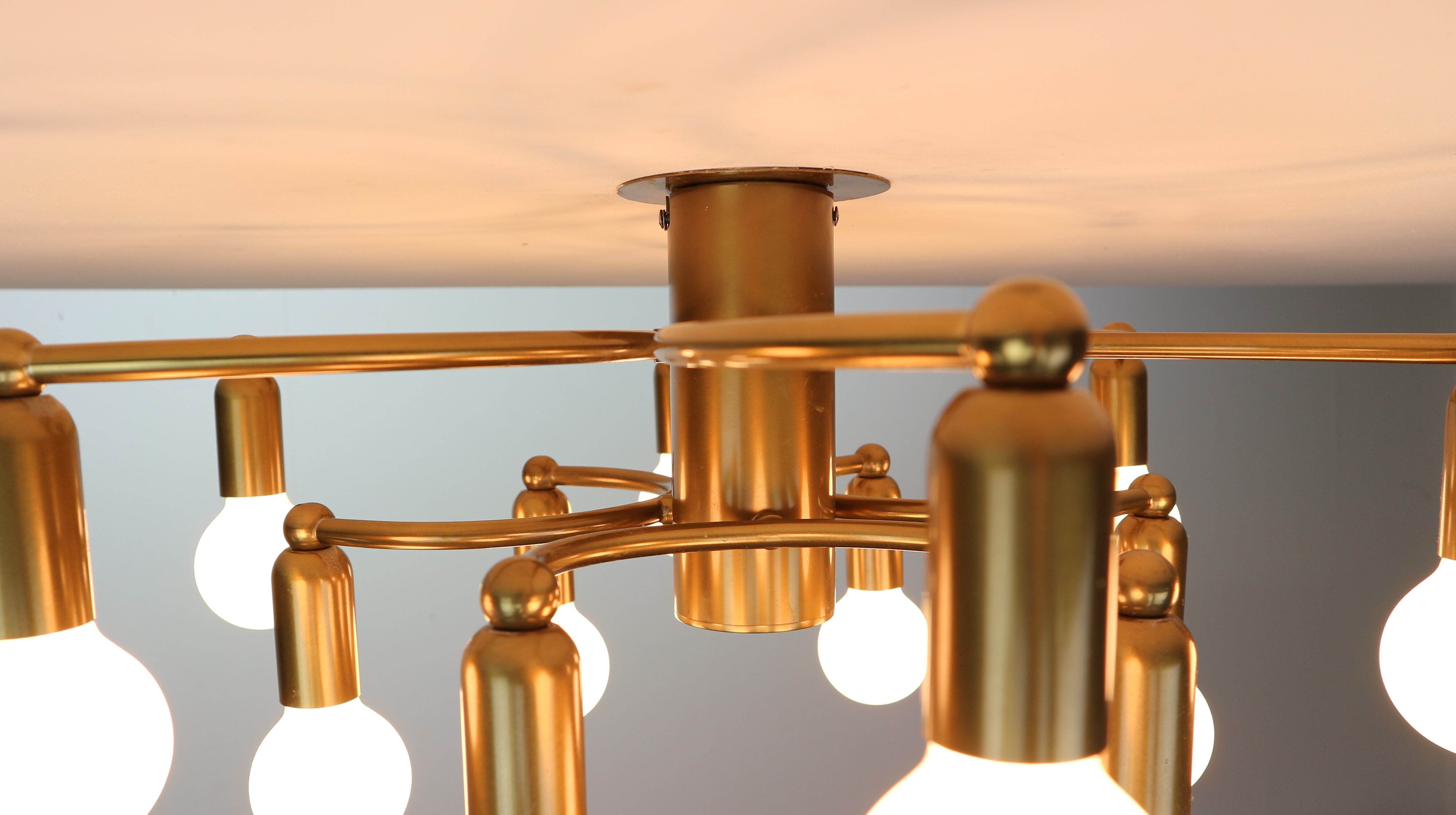 Vintage Modern Golden Color Ceiling Lamp, 1970s