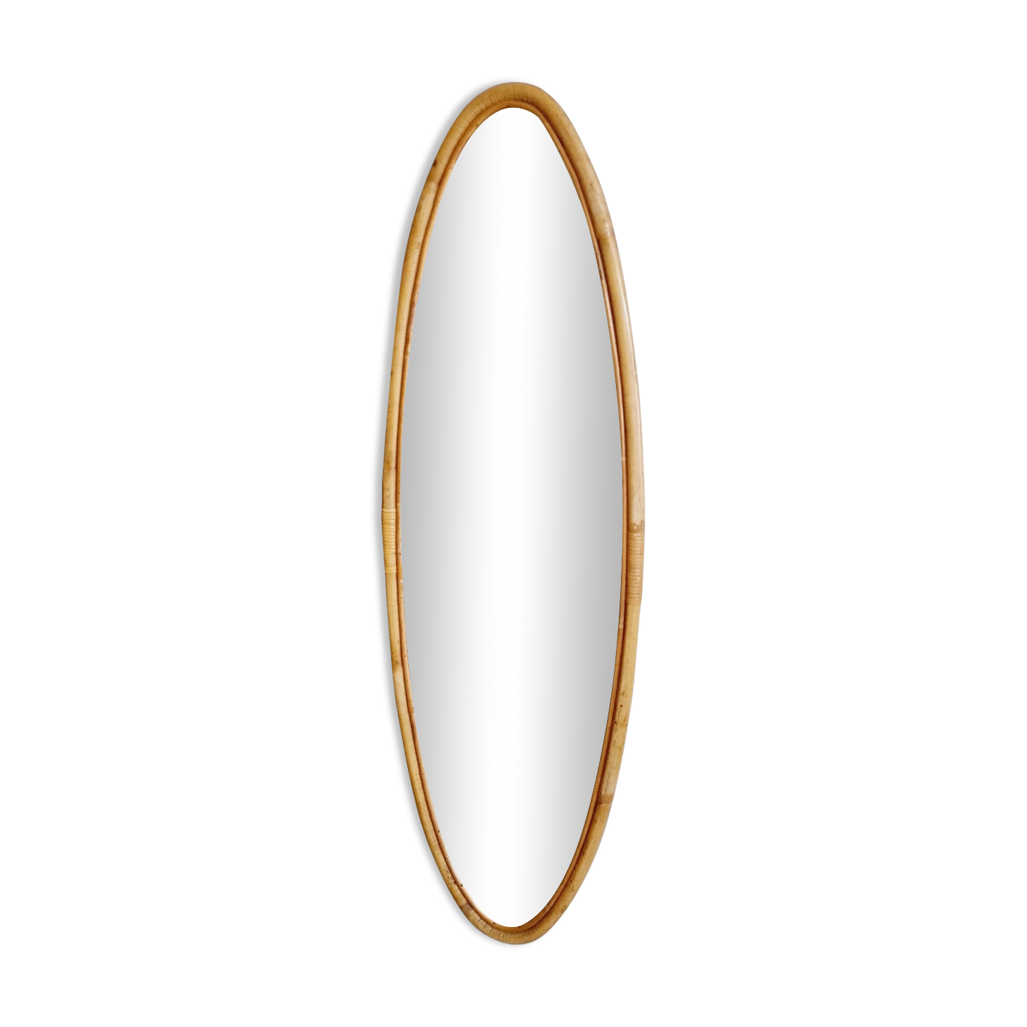 Oval rattan mirror 1960