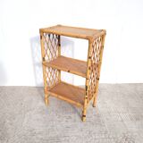 Rattan shelf on legs circa 1970