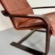 Yngve Ekström 70 Scandinavian design armchair with leather and wood ottoman